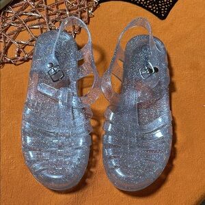 Girls cat and jack size 4 clear jelly sandals